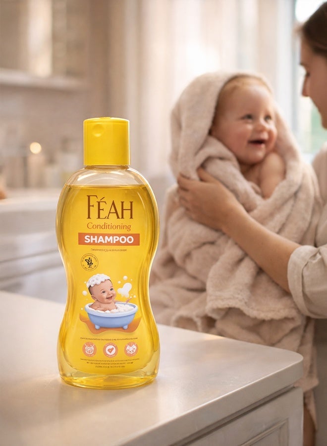 FEAH شامبو فياه 200 مل تركيبة لطيفة خالية من الدموع لشعر الأطفال الناعم والمرن والصحي - Image 3